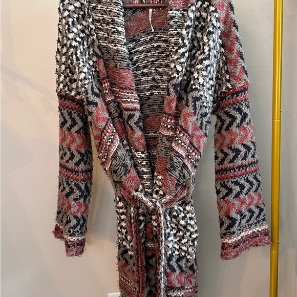 Free People Sweaters - Free People Patterned Knit Cardigan Slouchy Boho Longline Duster S